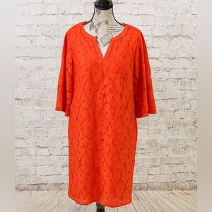Jessica Howard Red/Orange Lace Shift Dress Women’s 14W